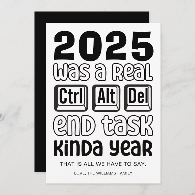 Funny New Years Holiday Card (Front/Back)