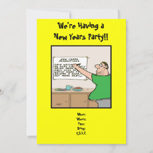 Funny New Years Party Invitation, Invitation