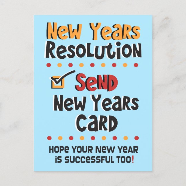 Funny New Years Resolution © Postcard (Front)