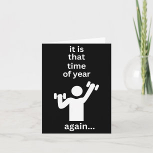Funny New Years Resolution Workout Gym Time Exerci Card