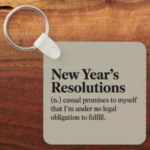 Funny New Year's Resolutions Sarcastic New Year Key Ring