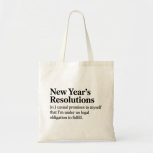 Funny New Year's Resolutions Sarcastic New Year   Tote Bag