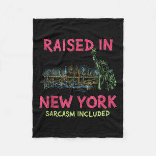 Funny New York City Night Skyline Vintage Tank Top Fleece Blanket