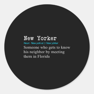 Funny New Yorker Dictionary Definition Gif Classic Round Sticker