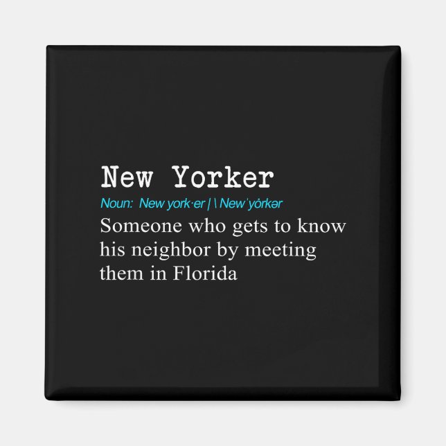Funny New Yorker Dictionary Definition Gif  Magnet (Front)