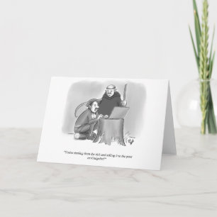 Funny New Yorker Style Blank Greeting Card