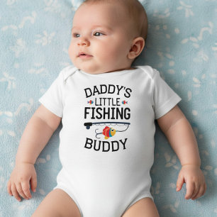 Funny Newborn Gift   Daddy's Little Fishing Buddy  Baby Bodysuit