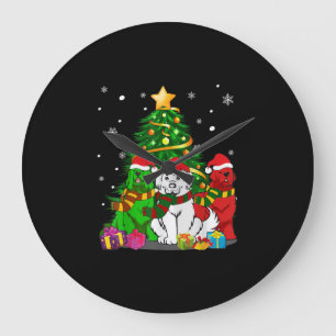 Funny Newfoundland Dog Christmas Best Gift Large Clock