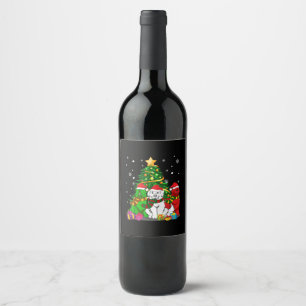 Funny Newfoundland Dog Christmas Best Gift Wine Label