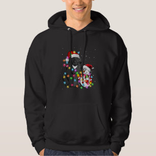 Funny Newfoundland Dog Christmas Snowman Light Hoodie