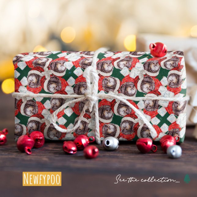 Funny Newfypoo Christmas Pattern Wrapping Paper (Creator Uploaded)