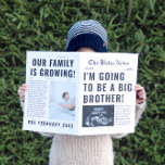 Funny Newspaper Big Brother Pregnancy Announcement<br><div class="desc">Make your big brother pregnancy announcement a funny and memorable event! Our newspaper-style design allows you to showcase photos and share the news in a unique way. With customisable templates, you can add your own personal touch to the announcement. Share the joy with family and friends with this fun and...</div>