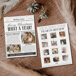 Funny newspaper Christmas card what a year