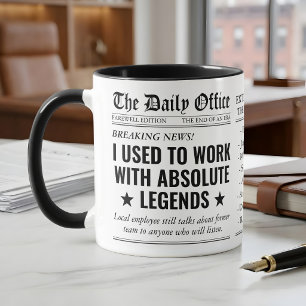 Funny Newspaper Coworker Leaving Farewell Legends Mug