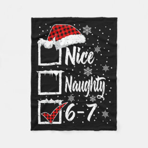 Funny Nice Naughty 67 Christmas Shirt Brain Rot Si Fleece Blanket