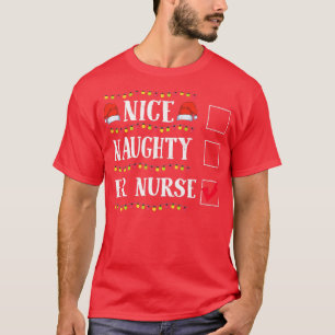 Funny Nice Naughty ER Nurse Christmas Santa  T-Shirt