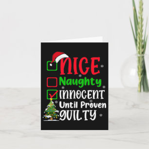 Funny Nice Naughty Innocent Christmas Xmas Adults  Card