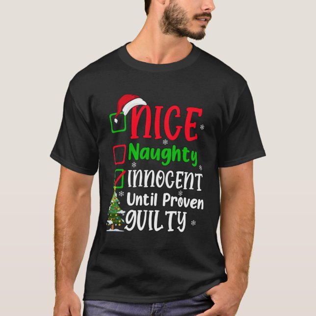 Funny Nice Naughty Innocent Christmas Xmas Adults  T-Shirt (Front)