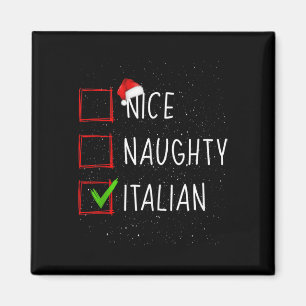Funny Nice Naughty Italian Cute Christmas Pajama Magnet