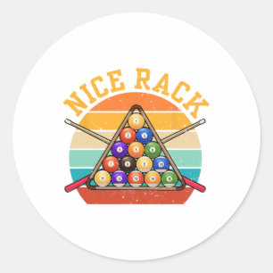 Funny Nice Rack Billiards Player Pool Triangle - C Classic Round Sticker