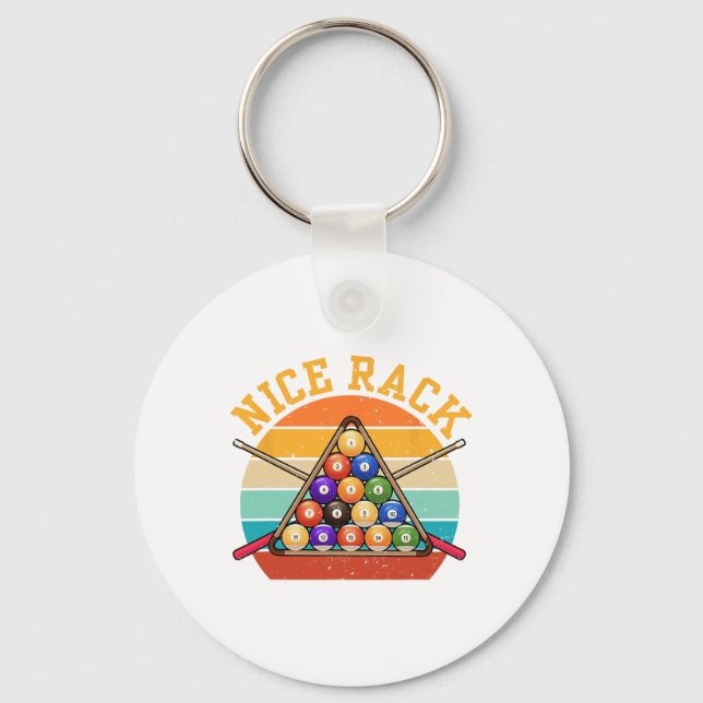 Funny Nice Rack Billiards Player Pool Triangle - C Key Ring (Front)