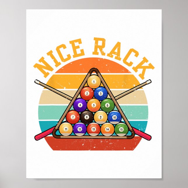 Funny Nice Rack Billiards Player Pool Triangle - C Poster (Front)
