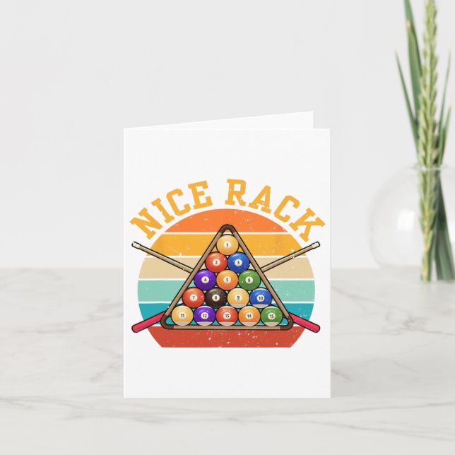 Funny Nice Rack Billiards Player Pool Triangle  Card (Front)