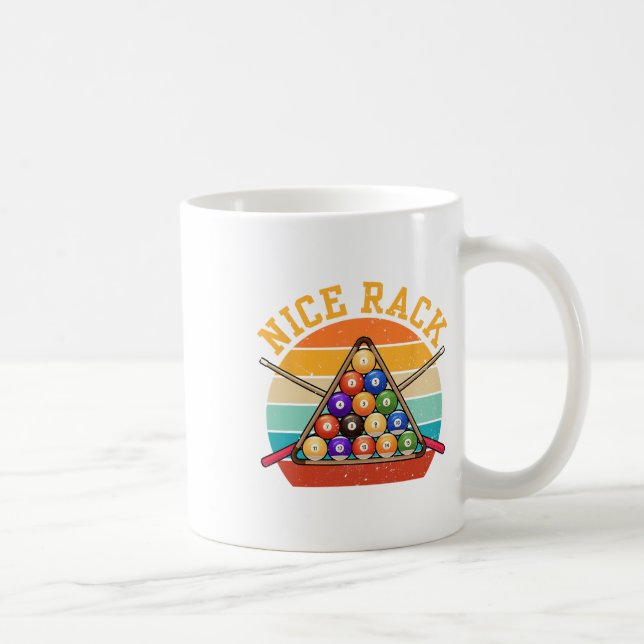 Funny Nice Rack Billiards Player Pool Triangle  Coffee Mug (Right)