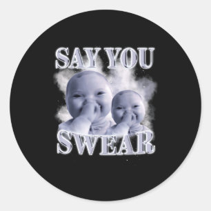 Funny Niche Baby Gen Z Meme Ai Viral Giggling Ai L Classic Round Sticker