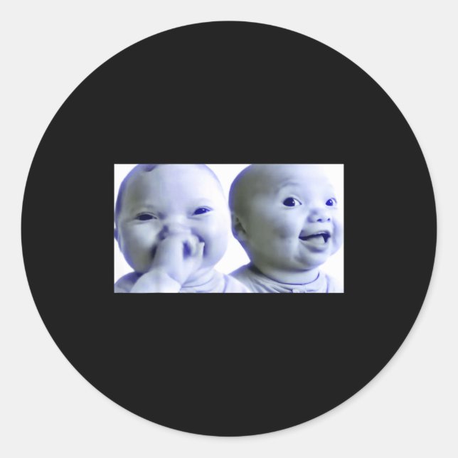 Funny Niche Baby Gen Z Meme Ai Viral Giggling Ai L Classic Round Sticker (Front)
