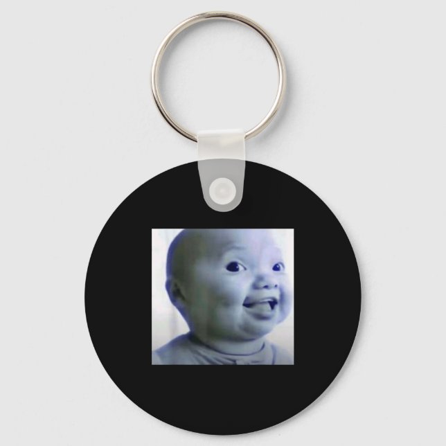Funny Niche Baby Gen Z Meme Ai Viral Giggling Ai L Key Ring (Front)