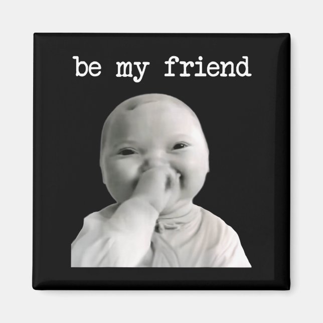 Funny Niche Baby Gen Z Meme Ai Viral Giggling Ai L Magnet (Front)