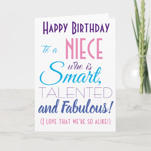 Funny Niece Happy Birthday Card (Front)