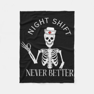 Funny Night Shift Nurse Icu Rn Er Cvicu Nicu Ed Np Fleece Blanket