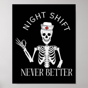 Funny Night Shift Nurse Icu Rn Er Cvicu Nicu Ed Np Poster