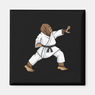Funny Ninja Bigfoot Doing Karate With Samurai Desi Magnet