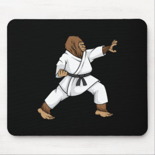 Funny Ninja Bigfoot Doing Karate With Samurai Desi Mouse Pad