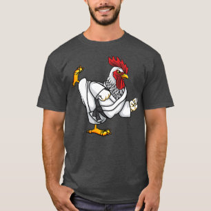 Funny Ninja Chicken rooster doing Karate Samurai T-Shirt
