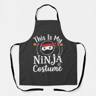 Funny Ninja Costume Halloween Design_1 Apron