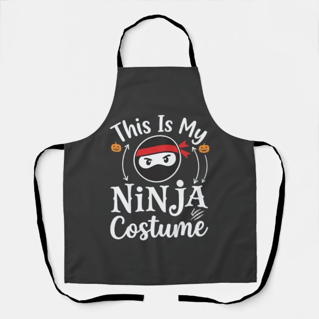 Funny Ninja Costume Halloween Design_1 Apron (Front)