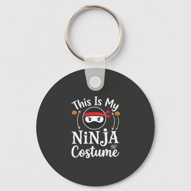 Funny Ninja Costume Halloween Design_1 Key Ring (Front)