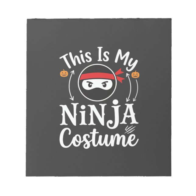 Funny Ninja Costume Halloween Design_1 Notepad (Front)