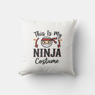 Funny Ninja Costume Halloween Vector Design_1 Cushion