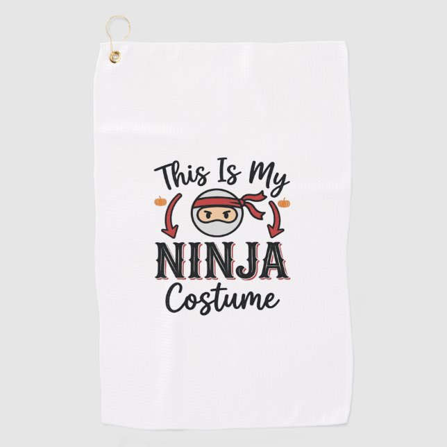 Funny Ninja Costume Halloween Vector Design_1 Golf Towel (Front)