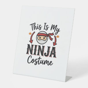 Funny Ninja Costume Halloween Vector Design_1 Pedestal Sign