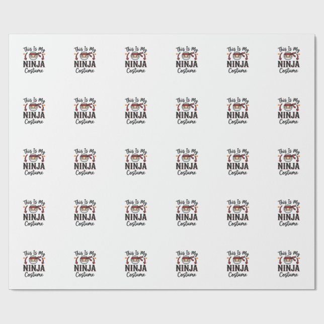 Funny Ninja Costume Halloween Vector Design_1 Wrapping Paper (Flat)