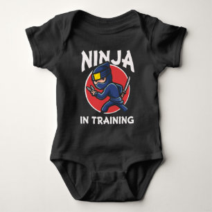 Funny Ninja Kid in training Baby Bodysuit