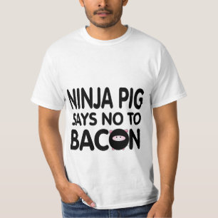 Funny Ninja Pig Says No to Bacon T-Shirt