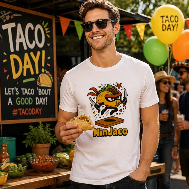 Funny Ninja Taco "NinJaco" Cartoon Design Tri-Blend Shirt (Creator Uploaded)