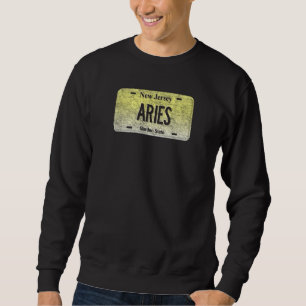 Funny Nj State Vanity License Plate Aries Sweatshirt